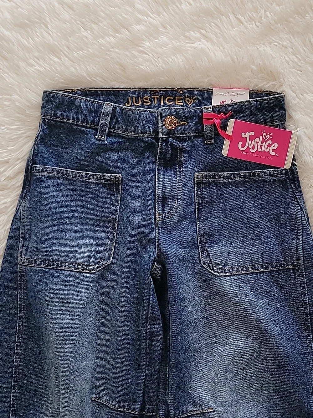 Justice Barrel Jeans Dark Wash Girl's Size 14 Slim NWT
